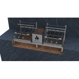 Parrilla Dupla de Alvenaria 118x45 com Grelha Argentina e 6 Espetos - 4