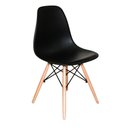 Ver imagem 1 de Cadeira Charles Eames Wood Dsw Preta - Base Madeira