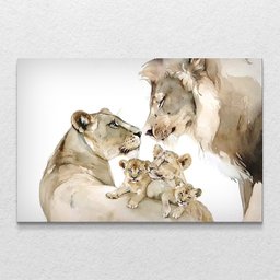 Quadros Decorativo Family Lion Sem Moldura e Sem Vidro 80x120 - 1