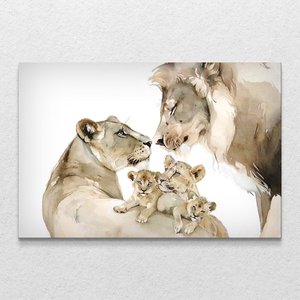 Quadros Decorativo Family Lion Sem Moldura e Sem Vidro 80x120