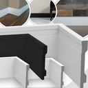 Ver imagem 5 de Kit 10 Barras Rodapé de Poliestireno 10 Cm Altura Branco Frisado (13mm X 2 Metros)