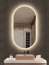 Ver imagem 7 de Espelho Lapidado Oval Iluminado com Led Quente - 50x100cm Woodglass Oval Iluminado Led
