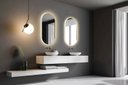 Ver imagem 6 de Espelho Lapidado Oval Iluminado com Led Quente - 50x100cm Woodglass Oval Iluminado Led