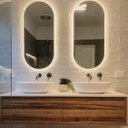 Ver imagem 4 de Espelho Lapidado Oval Iluminado com Led Quente - 50x100cm Woodglass Oval Iluminado Led