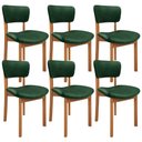 Ver imagem 1 de Kit 6 Cadeiras para Sala de Jantar Cozinha Living Estofada Dara L02 Couríssimo Verde Musgo - Lyam de
