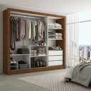 Ver imagem 2 de Guarda-roupa Casal Katherine 3 Portas 3 Gavetas com Espelho - Panorama Móveis