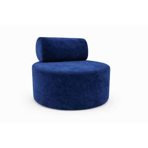 Poltrona Orgânica Decorativa Flora Sofisticada para Sala e Recepção Veludo Azul Marinho Eli Móveis e