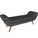 Ver imagem 1 de Puff Recamier Decorativo com Tachas 195 cm Santorini P05 Linho Cinza Escuro - Lyam Decor