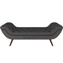 Ver imagem 6 de Puff Recamier Decorativo com Tachas 195 cm Santorini P05 Linho Cinza Escuro - Lyam Decor