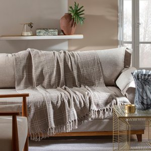 Xale para Sofa Estampado Bege 1,30x1,50m Jolitex