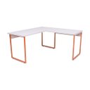 Ver imagem 4 de Mesa de Escritório Office Estilo Industrial de Canto 150x150 Branco com Cobre