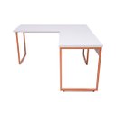Ver imagem 5 de Mesa de Escritório Office Estilo Industrial de Canto 150x150 Branco com Cobre