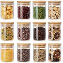 Ver imagem 3 de Kit 4 Potes Vidro Tampa Bambu Hermético Temperos 200ml