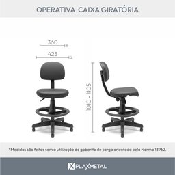 Cadeira Escritório Giratória Operativa Secretária Plus Slim - 4