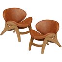 Ver imagem 1 de Kit 2 Poltronas Decorativa Orgânica Sala Living Kadosh L02 Couríssimo Camel - Lyam Decor