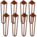 Ver imagem 1 de Kit 08 Pés de Ferro Aço Hairpin Legs 30 Cm Bronze A01 Sofá Móveis Mesa - Inoviza