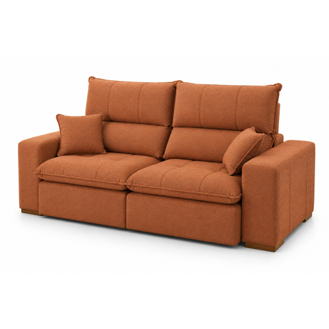 Sofá Thor Retrátil e Reclinável com Molas Ensacadas e Pillow Top de 18cm:Boucle Terracota/2,10