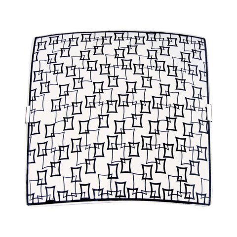 LUMINÁRIA PLAFON QUADRADO MED QUADROS PRETO - 1312 MED PT
