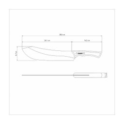 Faca para Carne Tramontina Churrasco Black Aço Inox Escurecido e Cabo de Madeira 10" - 5