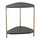 Ver imagem 2 de Mesa Lateral de Apoio Orgânica Artesano 45 Cm (largura) em Mdp Nero (preto) e Pés em Aço Dourado