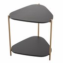 Ver imagem 3 de Mesa Lateral de Apoio Orgânica Artesano 45 Cm (largura) em Mdp Nero (preto) e Pés em Aço Dourado