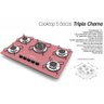 Cooktop Tripla Chama 5 Bocas Bivolt Rosa Chamalux - 2