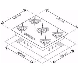 Cooktop Tripla Chama 5 Bocas Bivolt Rosa Chamalux - 3