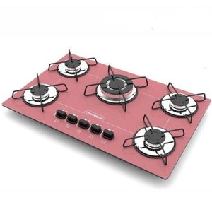 Cooktop Tripla Chama 5 Bocas Bivolt Rosa Chamalux