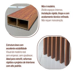 Divisória Leve Decorativa Wpc 10cm X 3,5cm X 270cm  1unidade  Formaco Decor - 6