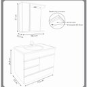 Ver imagem 4 de Gabinete Suspenso com 2 Gavetas e 1 Gavetão com Espelheira e Cuba