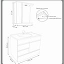 Ver imagem 4 de Gabinete Suspenso com 2 Gavetas e 1 Gavetão com Espelheira e Cuba Branco/Gianduia