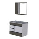 Ver imagem 3 de Gabinete Suspenso com 2 Gavetas e 1 Gavetão com Espelheira e Cuba