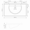 Ver imagem 5 de Gabinete Suspenso com 2 Gavetas e 1 Gavetão com Espelheira e Cuba Branco/Gianduia