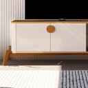 Ver imagem 4 de Rack Bancada Buriti 1.4 Tv 55pol Off White Nature Jb Bechara