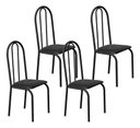Ver imagem 1 de Kit 4 Cadeiras Ubatuba Corino Preto Tubo Martelado