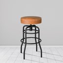 Ver imagem 2 de Conjunto 4 Banquetas de Aço 70cm Giratória Paris Preto/Caramelo