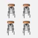 Ver imagem 1 de Conjunto 4 Banquetas de Aço 70cm Giratória Paris Preto/Caramelo