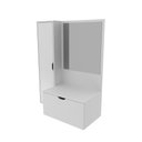Ver imagem 2 de Balcão Gabinete Armário Suspenso 90 cm Sem Cuba 1 Espelho 2 Portas 3 Prateleiras Banheiro Branco
