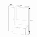 Ver imagem 4 de Balcão Gabinete Armário Suspenso 90 cm Sem Cuba 1 Espelho 2 Portas 3 Prateleiras Banheiro Branco