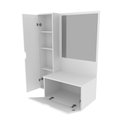 Ver imagem 3 de Balcão Gabinete Armário Suspenso 90 cm Sem Cuba 1 Espelho 2 Portas 3 Prateleiras Banheiro Branco