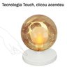 Luminária mesa TOUCH Globo Harmony Ambar Base Redonda Dourad - 4