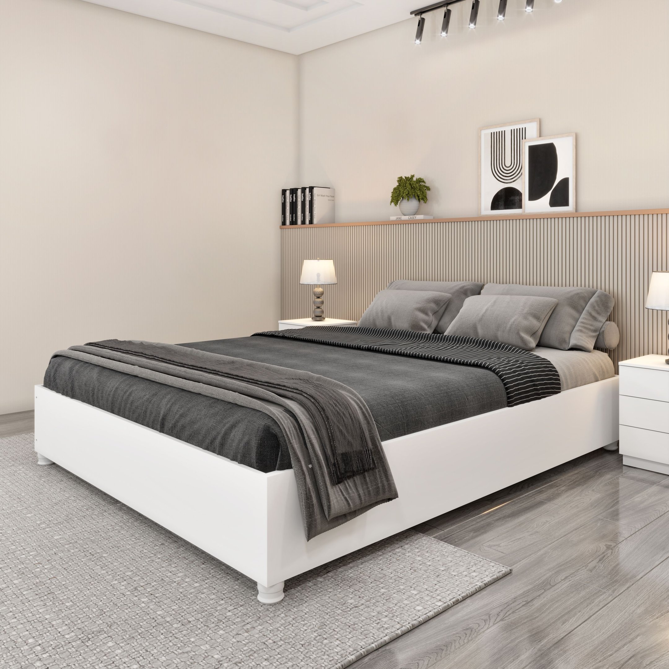 Cama Queen em MDP 203cm x 164cm Mônaco | MadeiraMadeira