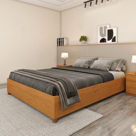 Cama Queen em MDP 203cm x 164cm Mônaco  