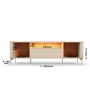 Ver imagem 6 de Rack Bancada Dourados Off White/Canela para TV até 75” - Mobler