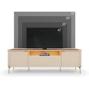 Ver imagem 5 de Rack Bancada Dourados Off White/Canela para TV até 75” - Mobler