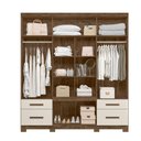 Ver imagem 3 de Guarda Roupa 8 Portas com Espelho Porto Plus Castanho Wood Baunilha 943391 Moval