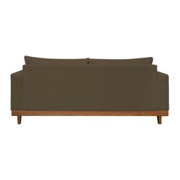 Sofá 3 Lugar Base Reforçada Madeira Tecido Suede + Almofada Cor:marrom - 4