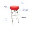 Banqueta Bar Média Altura 65cm Cromada assento vermelho Giratória Poltronas do Sul - 2