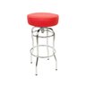 Banqueta Bar Média Altura 65cm Cromada assento vermelho Giratória Poltronas do Sul - 1
