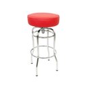 Ver imagem 1 de Banqueta Bar Média Altura 65cm Cromada assento vermelho Giratória Poltronas do Sul